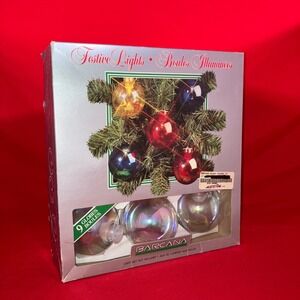 Vintage Barcana Festive Light Covers Iridescent 80mm Globes 9pc Set Canada / #2